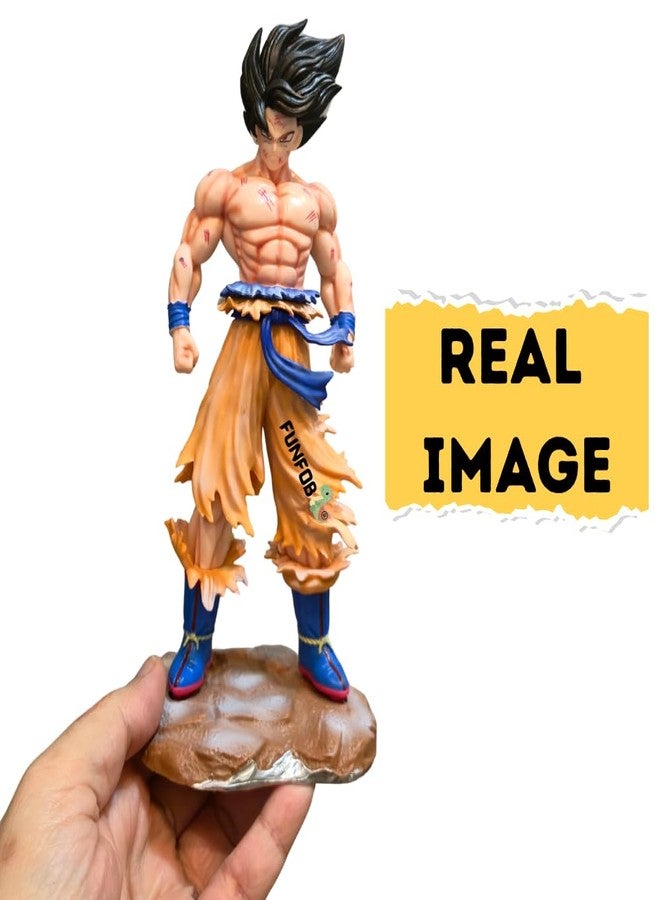 FUNFOB Anime Action Figure Height-23cm Collectible for Anime Fans PVC Multicolour | Go-k On Stone - Orange Black - Image 3